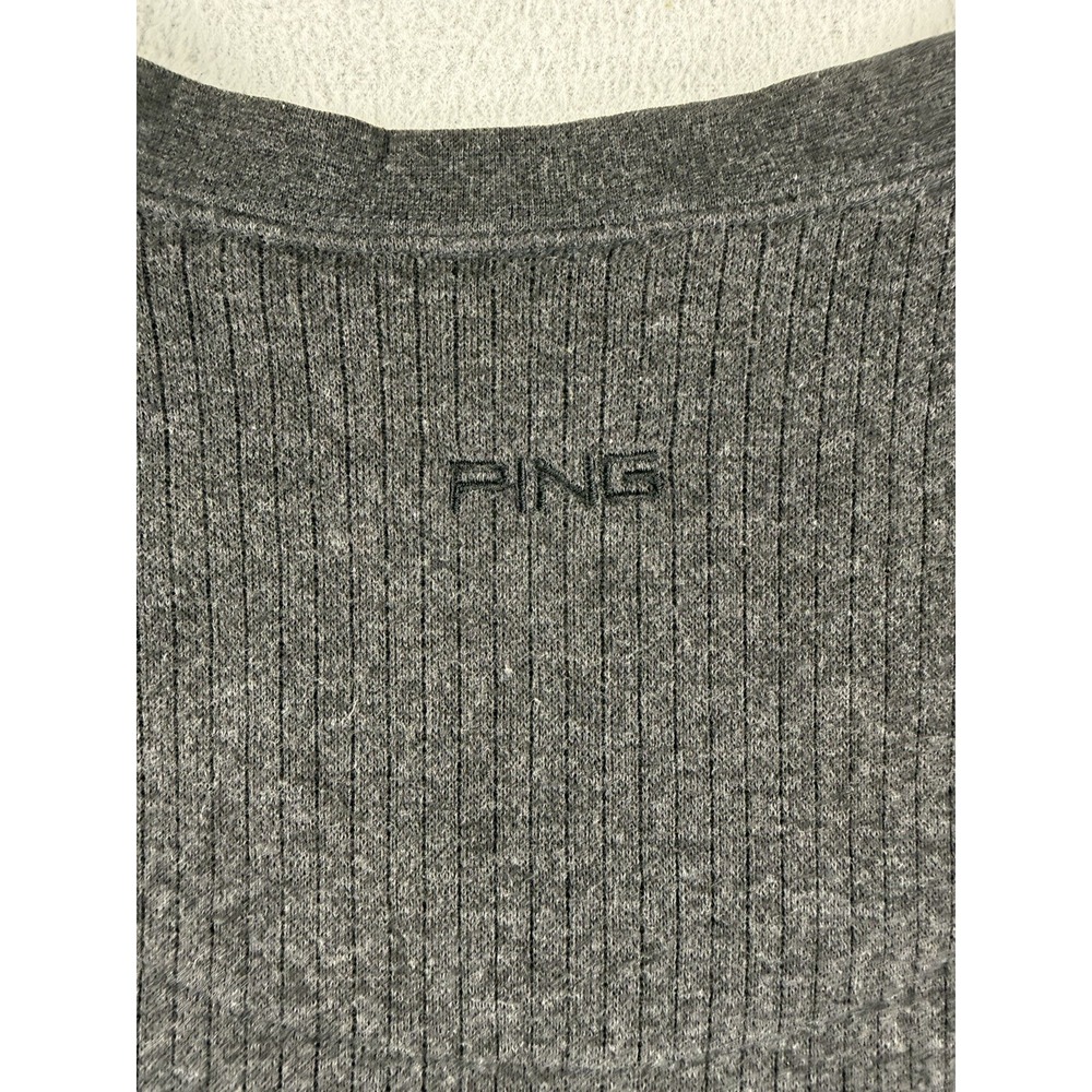Ping Mens Sleeveless V Neck Golf Sweater Classic Gray Cotton LARGE - Picture 6 of 6